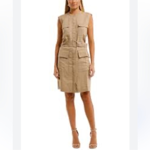 3.1 Phillip Lim Tan Sleeveless Utility Belted Sheath Dress - Picture 1 of 14